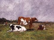 Eugene Boudin Cows in a Pasture oil painting artist